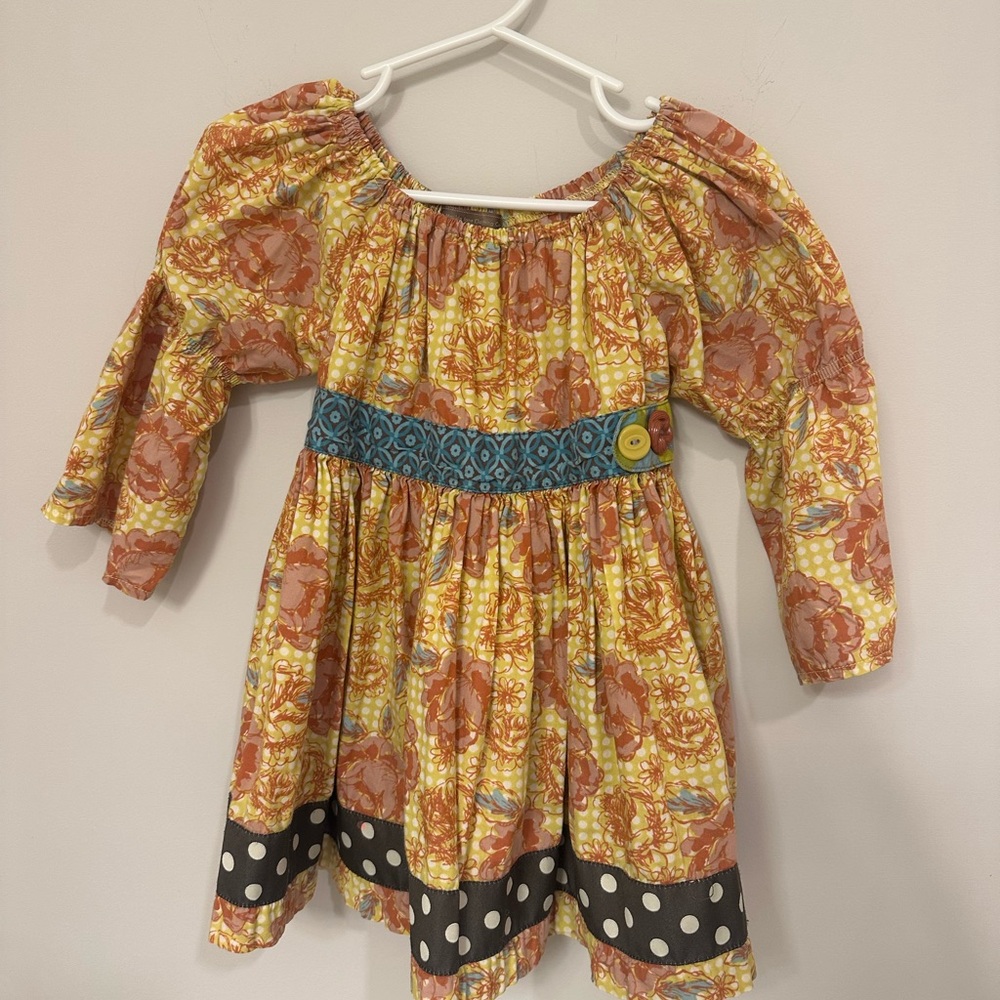 Matilda Jane Yellow Floral Kids Top with Blue Band